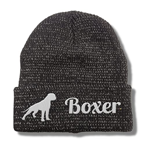 siviwonder Boxer reflektierende Mütze Stickerei Hund Winter Strickmütze reflex Beanie warm von siviwonder
