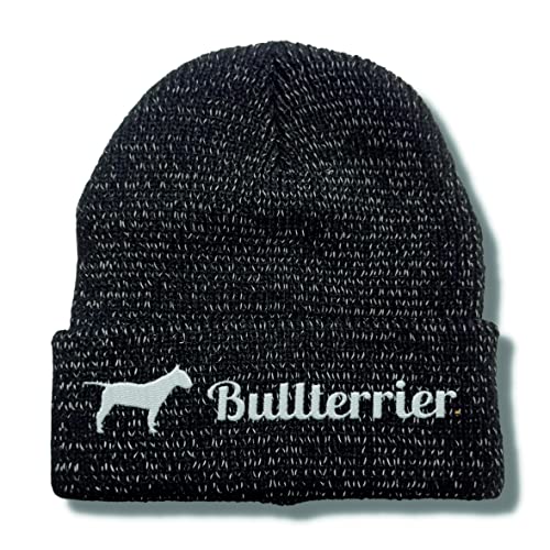 siviwonder Bullterrier reflektierende Mütze Stickerei Hund Winter Strickmütze reflex Beanie warm von siviwonder