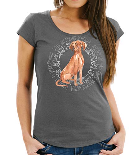 siviwonder Circle - Magyar Vizsla - Watercolor Dogs Women Girlie T-Shirt Dark Grey L -38 von siviwonder