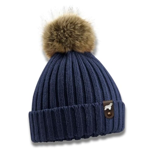 siviwonder Cocker Spaniel Mütze Pompom Hunde Patch Gassi Beanie Strickmütze Bommel Warm Spanier Farbe Navy siviwonder Cocker Spaniel Mütze Pompom Hunde Patch Gassi Beanie Strickmütze Bommel Warm Spanier Farbe Navy von siviwonder