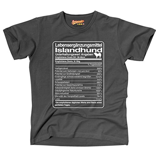 siviwonder DOSIS - ISLANDHUND Icelandic Spitz - Lebensergänzungsmittel Unisex T-Shirt Shirt Dark Grey M von siviwonder