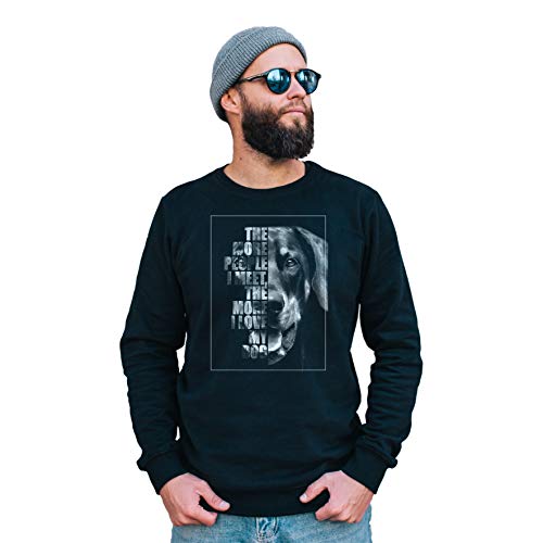 siviwonder Dobermann Sweatshirt Pullover Face Hundemotiv Dobby Dobbie Doberman Pinscher Größe L von siviwonder