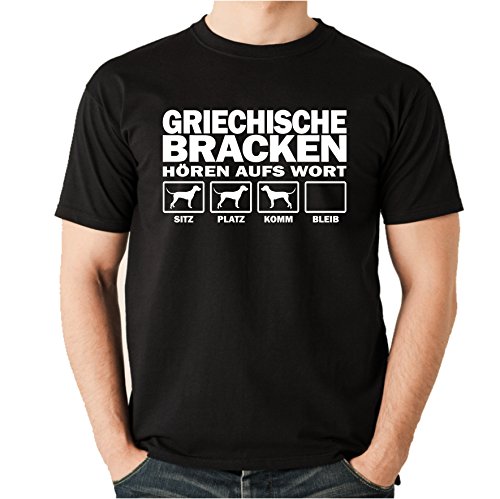 siviwonder GRIECHISCHE Bracke Jagdhund Jagd Jäger Bracken - HÖREN AUFS Wort Unisex T-Shirt Shirt Hunde Hund schwarz XL siviwonder GRIECHISCHE Bracke Jagdhund Jagd Jäger Bracken - HÖREN AUFS Wort Unisex T-Shirt Shirt Hunde Hund schwarz XL von siviwonder