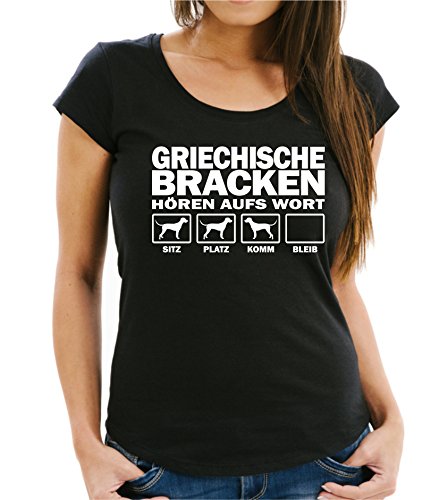 siviwonder GRIECHISCHE Bracke Jagdhund Jagd Jäger Bracken - HÖREN AUFS Wort Women Girlie T-Shirt Black L -38 von siviwonder