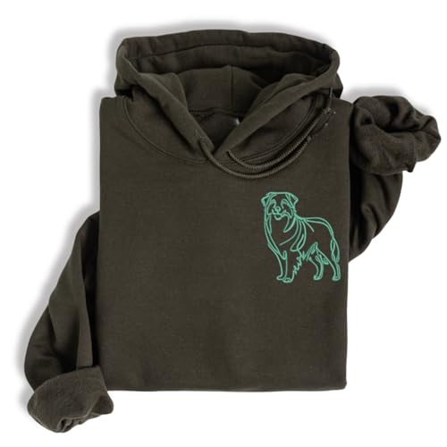 siviwonder Hoodie Australian Shepherd Aussie gestickt Hund wählbare Stickerei kuschelig Stickerei personalisier Farbe Dark Grey, Größe XL von siviwonder