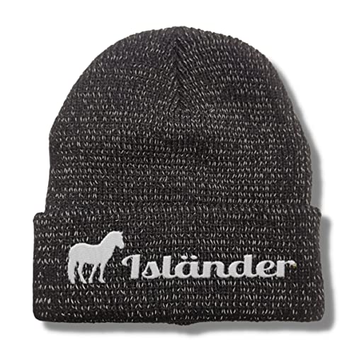 siviwonder Isländer reflektierende Mütze Stickerei Pferd Winter Strickmütze reflex Beanie warm von siviwonder