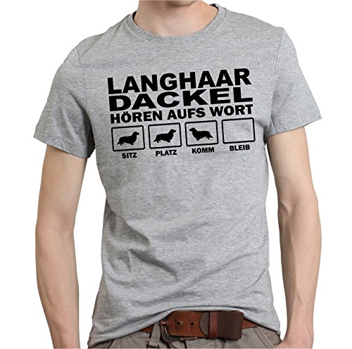 siviwonder LANGHAARDACKEL Dackel Teckel Dachshund Langhaar - HÖREN AUFS Wort Unisex T-Shirt Shirt Hunde Hund Sports Grey XXL siviwonder LANGHAARDACKEL Dackel Teckel Dachshund Langhaar - HÖREN AUFS Wort Unisex T-Shirt Shirt Hunde Hund Sports Grey XXL von siviwonder
