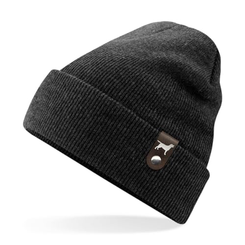 siviwonder Labrador Labby Mütze Patch Leder Gassi Beanie Strickmütze Warm Herren Damen Retriever Lab Farbe Charcoal siviwonder Labrador Labby Mütze Patch Leder Gassi Beanie Strickmütze Warm Herren Damen Retriever Lab Farbe Charcoal von siviwonder