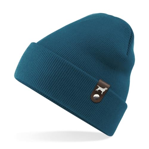 siviwonder Labrador Labby Mütze Patch Leder Gassi Beanie Strickmütze Warm Herren Damen Retriever Lab Farbe Petrol siviwonder Labrador Labby Mütze Patch Leder Gassi Beanie Strickmütze Warm Herren Damen Retriever Lab Farbe Petrol von siviwonder