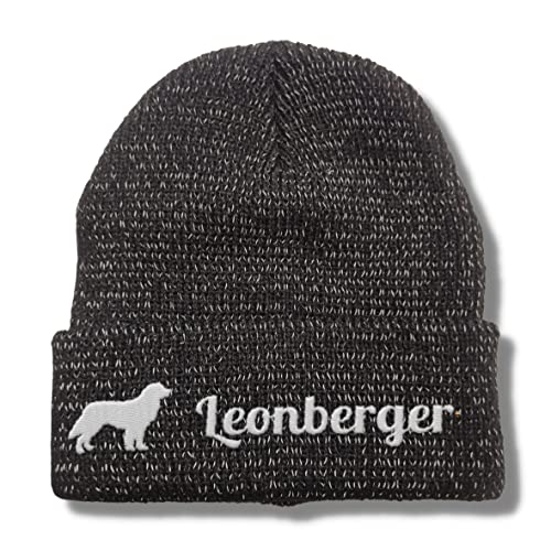 siviwonder Leonberger reflektierende Mütze Stickerei Hund Winter Strickmütze Reflex Beanie warm von siviwonder