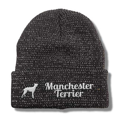 siviwonder Manchester Terrier reflektierende Mütze Stickerei Hund Winter Strickmütze reflex Beanie warm von siviwonder