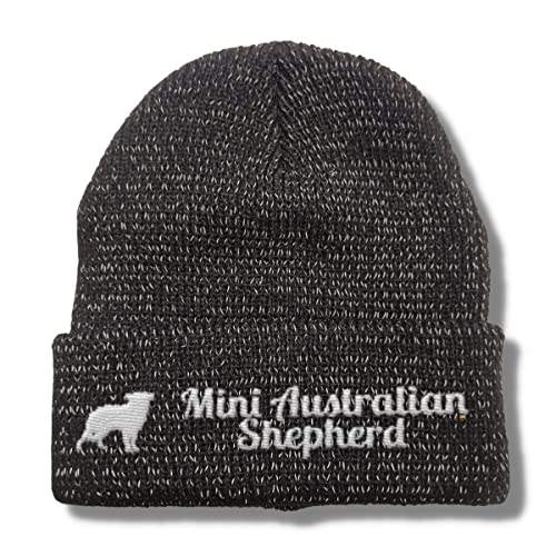 siviwonder Mini Australian Shepherd reflektierende Mütze Stickerei Hund Winter Strickmütze reflex Beanie warm von siviwonder