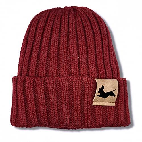 siviwonder Mütze Dackel Teckel Gassi Beanie Strickmütze Witzig Spruch Warm Herren Damen Herbst Hund Farbe Burgundy von siviwonder