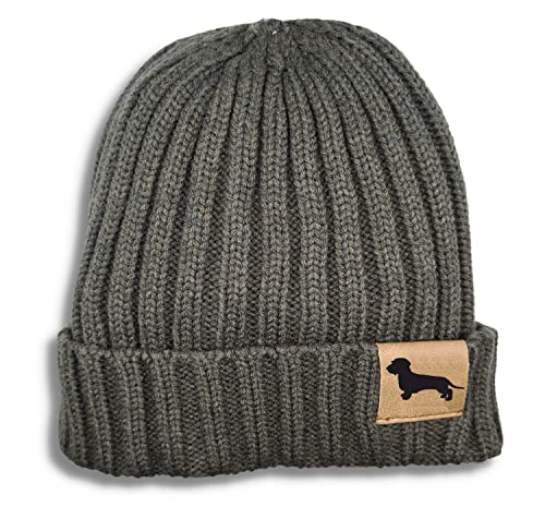 siviwonder Mütze Rauhaardackel Dackel Gassi Beanie Strickmütze Witzig Spruch Warm Herren Damen Herbst Hund Farbe Dark Grey von siviwonder