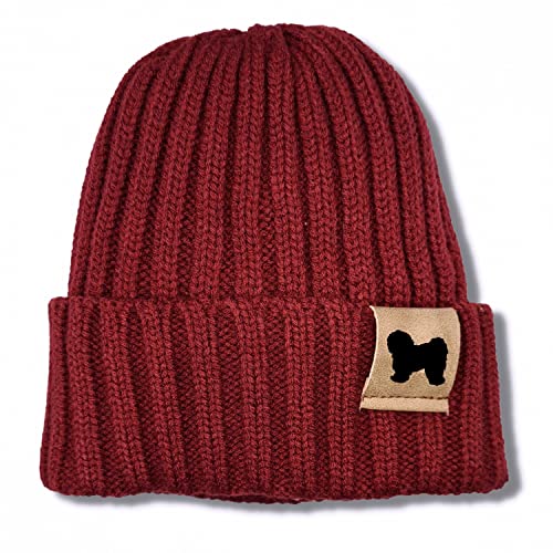 siviwonder Mütze Tibet Terrier Gassi Beanie Strickmütze Witzig Spruch Warm Herren Damen Herbst Hund Farbe Burgundy von siviwonder