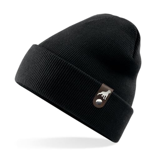 siviwonder Rottweiler Mütze mit Patch Gassi Beanie Strickmütze Witzig Spruch Warm Herren Damen Rottie Farbe Black von siviwonder