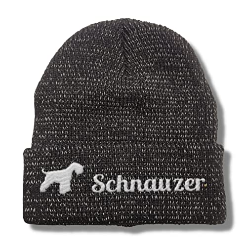 siviwonder Schnauzer reflektierende Mütze Stickerei Hund Winter Strickmütze reflex Beanie warm kalt von siviwonder