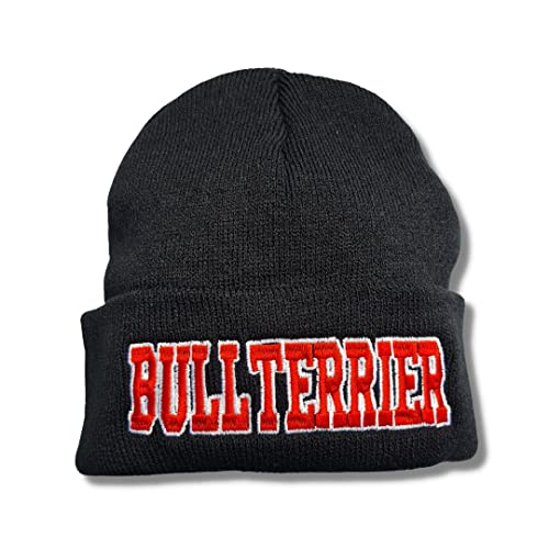 siviwonder Strickmütze Bullterrier Beanie Mütze Stickerei Hund Winter Gassi Warm von siviwonder