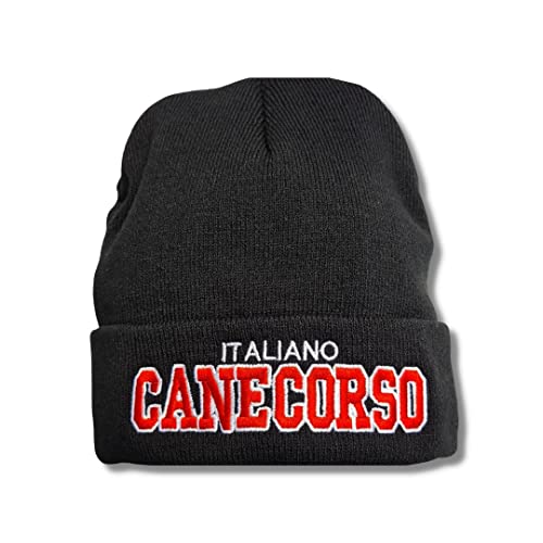 Strickmütze Cane Corso Beanie Mütze Stickerei Hund Winter Gassi Warm Winter Beanie Mütze Laufmützen Wintermütze für Herren und Damen Gassi von siviwonder