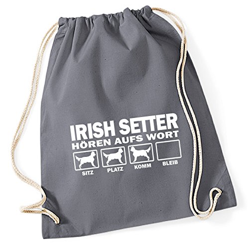 siviwonder Turnbeutel - IRISH SETTER Jagdhund Jäger Jagd Irland - HÖREN AUFS WORT Baumwoll Tasche Beutel grau siviwonder Turnbeutel - IRISH SETTER Jagdhund Jäger Jagd Irland - HÖREN AUFS WORT Baumwoll Tasche Beutel grau von siviwonder