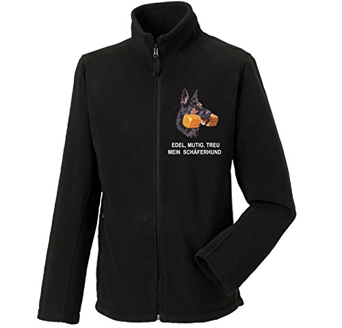 siviwonder Unisex Fleecejacke Deutscher SCHÄFERHUND Hundesport Hunde Stickerei schwarz XXL von siviwonder