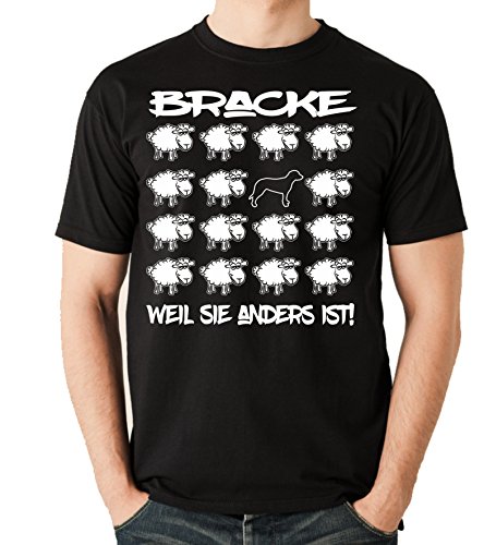 siviwonder Unisex T-Shirt Black Sheep - Bracke - Bracken Brandlbracke - Hunde Fun Schaf schwarz XL von siviwonder