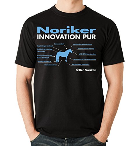 siviwonder Unisex T-Shirt Innovation - NORIKER Kaltblutpferd - Pferde Fun reiten schwarz L von siviwonder