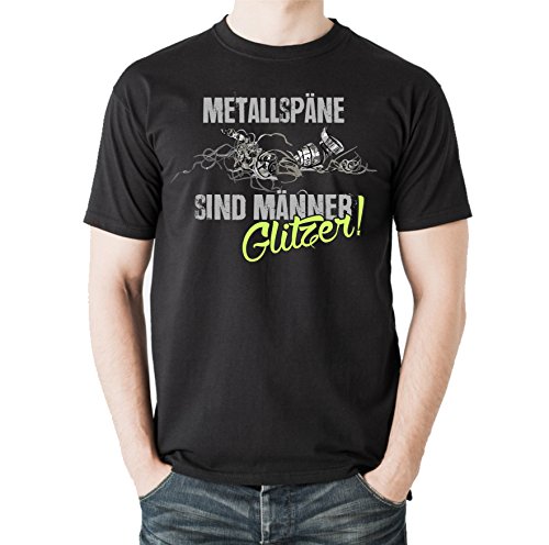 siviwonder Unisex T-Shirt METALLSPÄNE sind MÄNNER Glitzer lustig Fun schwarz XL von siviwonder