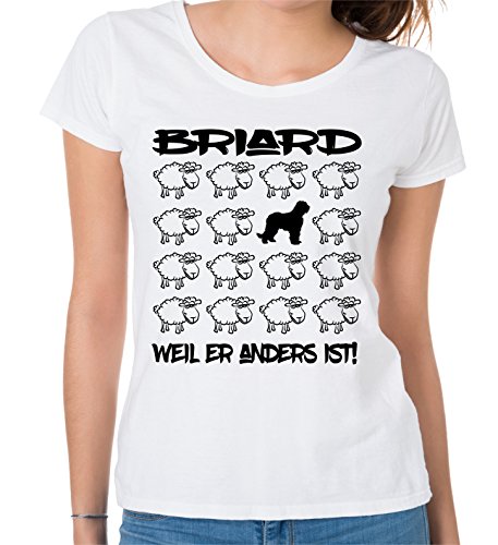 siviwonder Women T-Shirt Black Sheep - Briard - Berger de Brie - Hunde Fun Schaf Weiss M - 36 von siviwonder