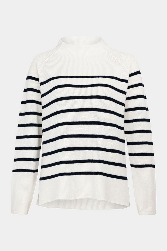 six-o-seven Strickpullover Six-o-Seven Gestreifter Strickpullover mit leichtem Stehkragen - OFF von six-o-seven
