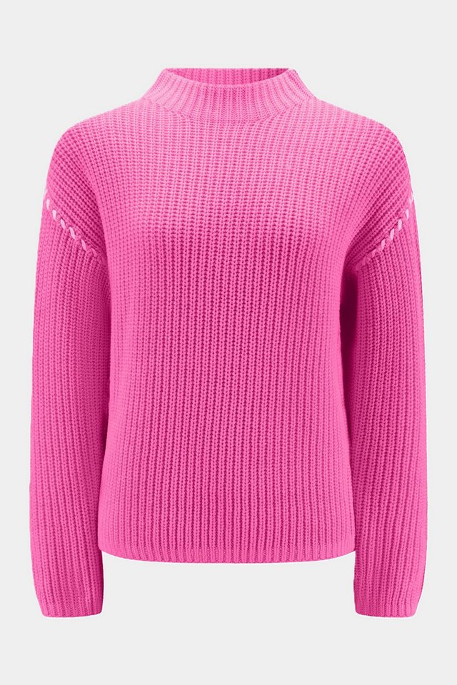 six-o-seven Strickpullover Six-o-Seven Grobstrickpullover mit Stehkragen - PINK von six-o-seven