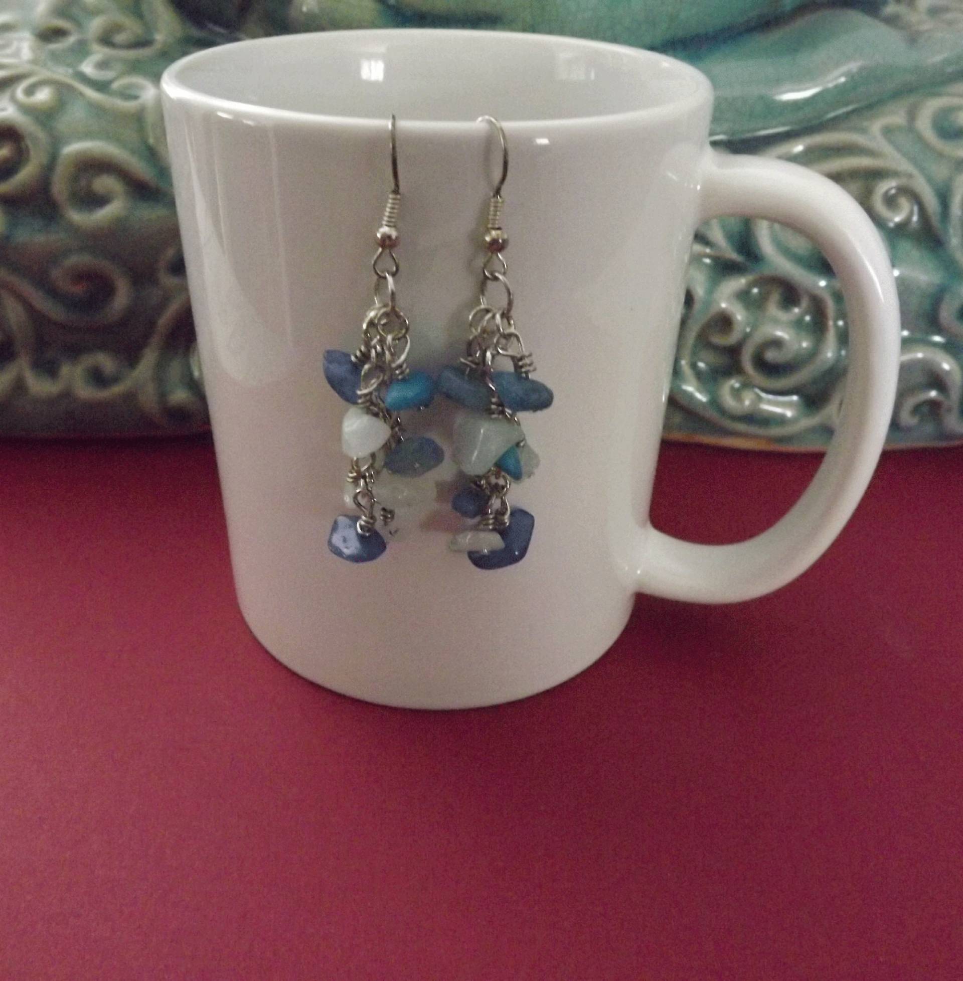 Aqua Quarzit Und Silber Ohrringe Aqua Quarzit Und Silber Ohrringe von six1design
