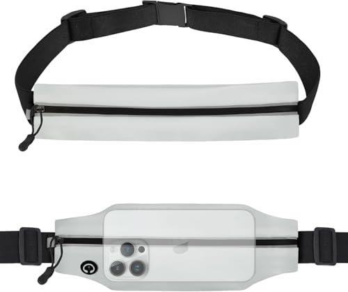Schlanker Laufgürtel für Damen und Herren, Gürteltasche, Handyhalterung, Tasche, reflektierende Reißverschlusstasche, Workout, Radfahren, Fitness, GRAU, Laufsport Schlanker Laufgürtel für Damen und Herren, Gürteltasche, Handyhalterung, Tasche, reflektierende Reißverschlusstasche, Workout, Radfahren, Fitness, GRAU, Laufsport von sixco