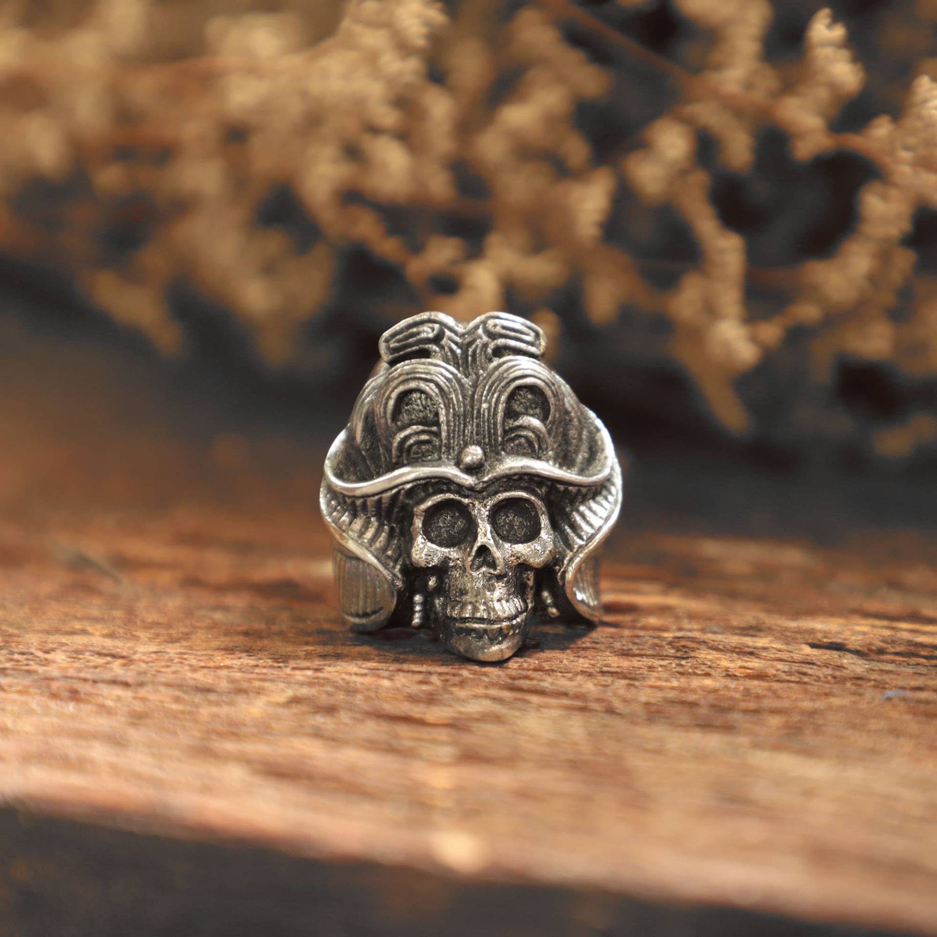 Geisha Samurai Mask Ring Für Männer Aus Sterling Silber 925 Biker Style von sixga