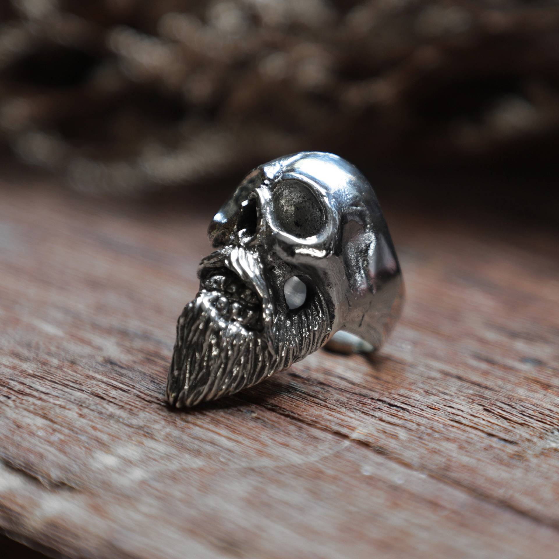 Glatze Totenkopf Ring Für Männer Aus Sterling Silber 925 Biker Style von sixga