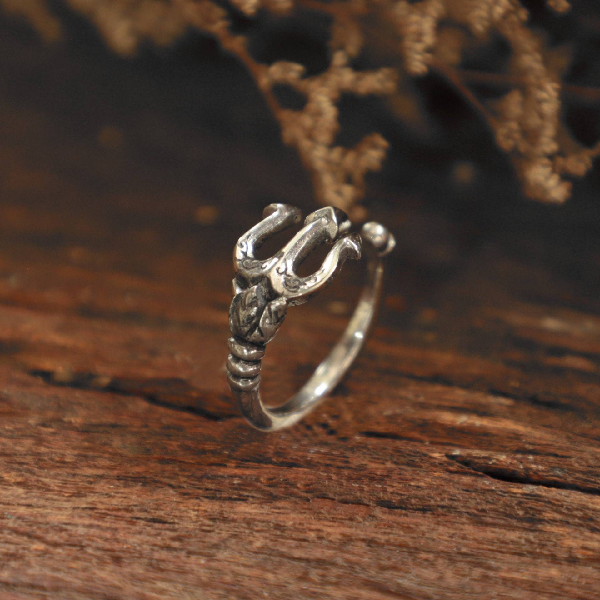 Poseidon Dreizack Ring Für Frauen Aus Sterling Silber 925 Nautik Stil von sixga
