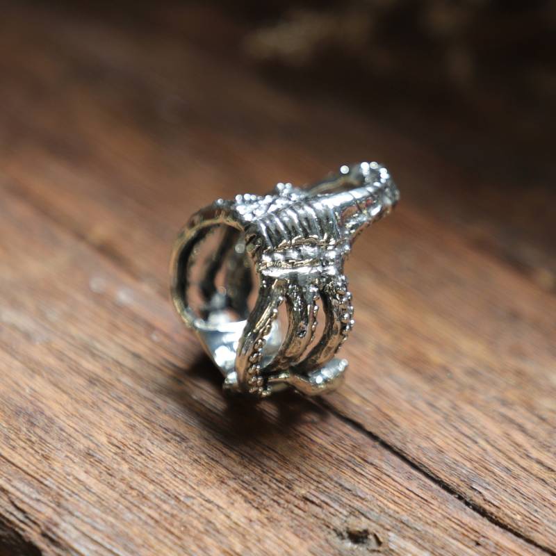Skorpion Tentakel Ring Für Männer Aus Sterling Silber 925 Sci-Fi von sixga