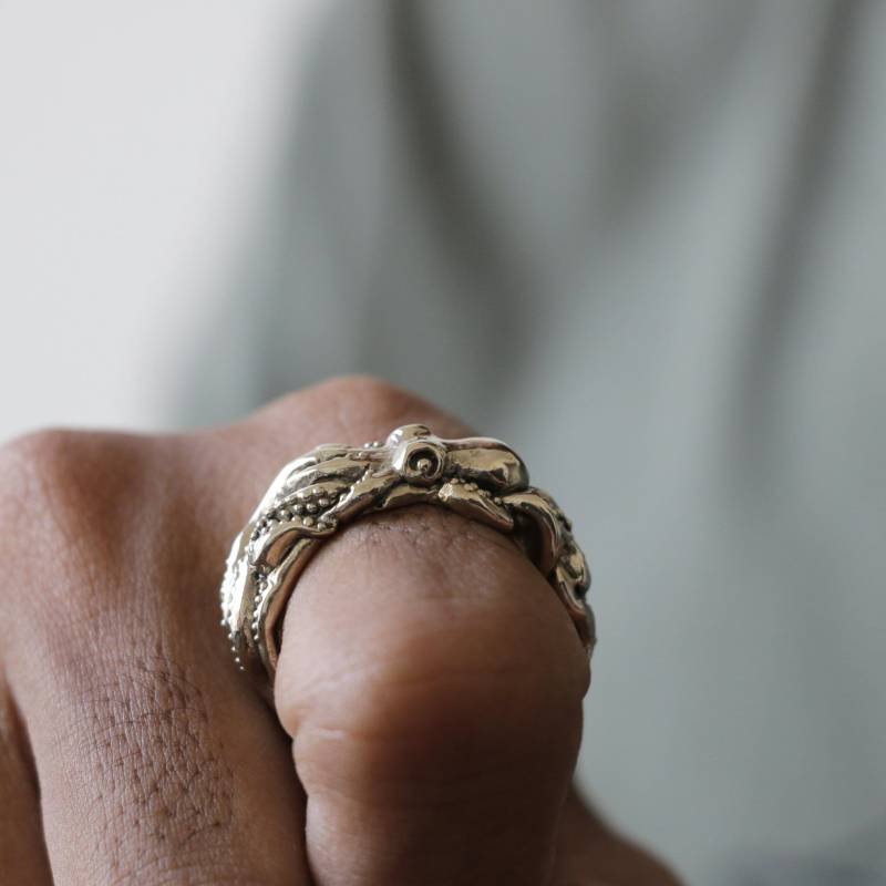 Tentakel Oktopus Ring Für Frauen Aus Sterling Silber 925 Nautisch von sixga