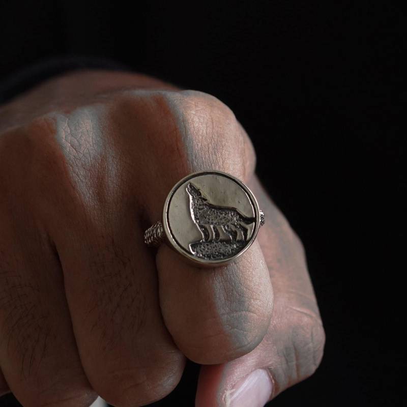 Wolf Fuchs Ring Für Männer Aus Sterling Silber 925 Wikinger Stil von sixga