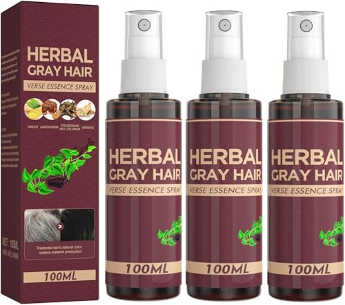 Kräuter-Grau-Haar-Umkehr-Spray, natürliche Haarverdunkelungs-Spülung & Farbauffrischungs-Spray, pflegende Kopfhautpflege für Männer & Frauen, stärkend Kräuter-Grau-Haar-Umkehr-Spray, natürliche Haarverdunkelungs-Spülung & Farbauffrischungs-Spray, pflegende Kopfhautpflege für Männer & Frauen, stärkend von sjfscqr