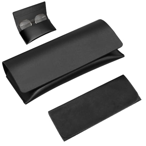 Sjjjs Brillenetui Schwarz, Reisebrillenetui Universal Mit Magnetverschluss für Kurzsichtigkeit, Sonnenbrille und Andere Brillen, 18*8*3CM von sjjjs