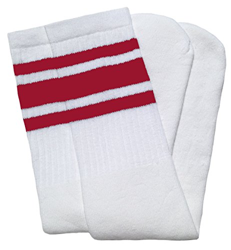 Skatersocks 25 Inch Tube Socken Kniestrümpfe oldschool Sportsocken weiß Streifen von skatersocks