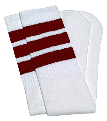 skatersocks 25 Inch Tube Socken Kniestrümpfe oldschool Sportsocken weiß Streifen von skatersocks