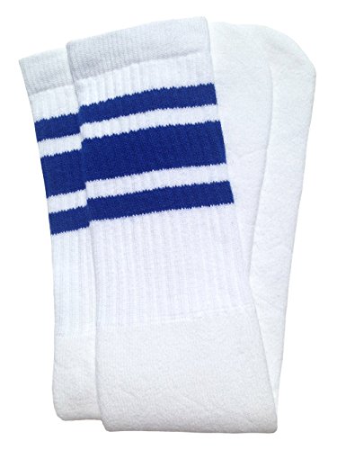 skatersocks 25 Inch Tube Socken retro Kniestrümpfe oldschool Sportsocken weiß blau von skatersocks