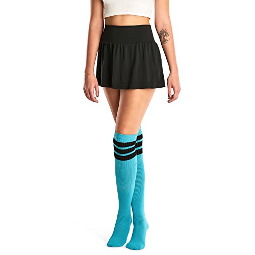 skatersocks 30 Inch Over the Knee High gestreifte Kniehohe Damen Tube Socken im Retro Style aqua blau - schwarz gestreift skatersocks 30 Inch Over the Knee High gestreifte Kniehohe Damen Tube Socken im Retro Style aqua blau - schwarz gestreift von skatersocks