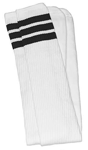 SKATERSOCKS 35 Inch Overknee Damen Socken Kniestrümpfe oldschool retro Sportsocken weiß schwarz von skatersocks