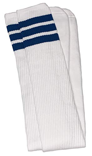 skatersocks 35 Inch Tube Socken Damen Overknee Kniestrümpfe weiß blau gestreift von skatersocks