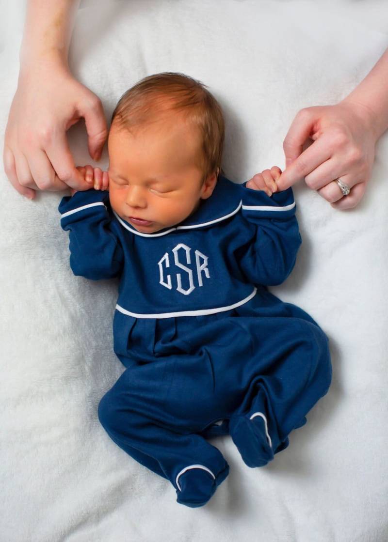 Baby Strampler Und Mit Monogramm, Aus Pima Baumwolle Jersey von skcreationss