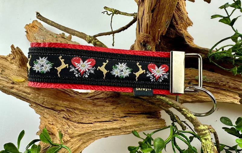 Schlüsselanhänger Edelweiss Mit Leder von skreytt