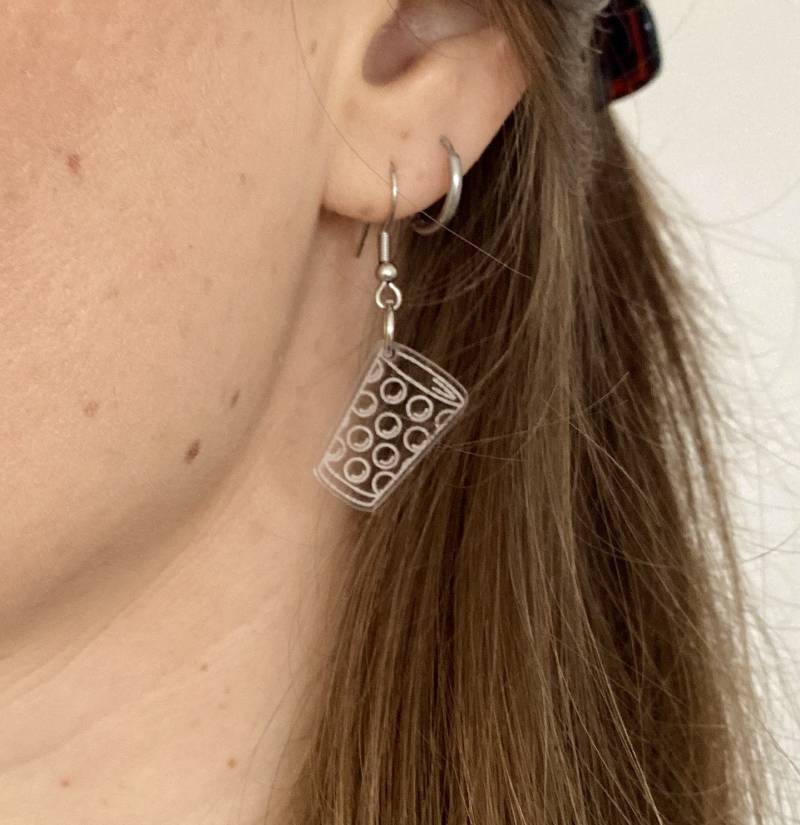 Dubbeglas Ohrringe Gold Oder Silber | Hängeohrringe Schmuck Aus Der Pfalz |Schmuck Edelstahl Schobbeglas von skrifaDESIGN